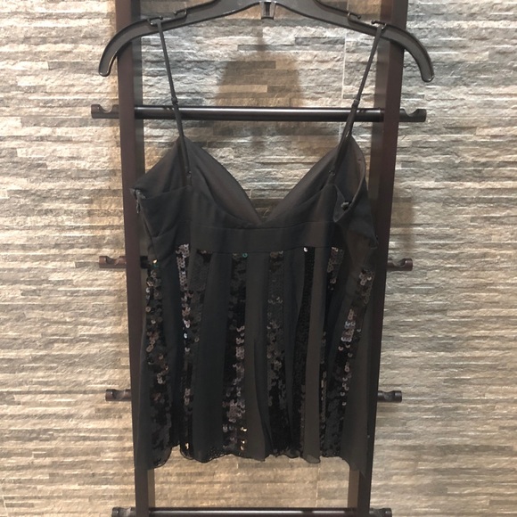 BCBG MaxAzria Silk & Sequin Dress Top - Picture 2 of 11